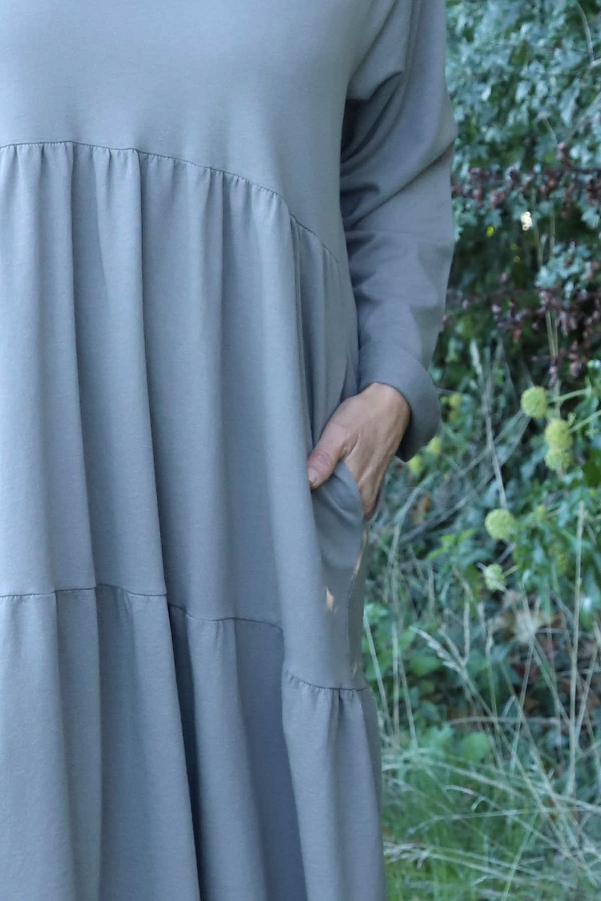 Petunia Tiered Cotton Dress Mocha