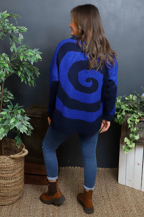 Blakeley Spiral Knit Jumper Cobalt - Image 4