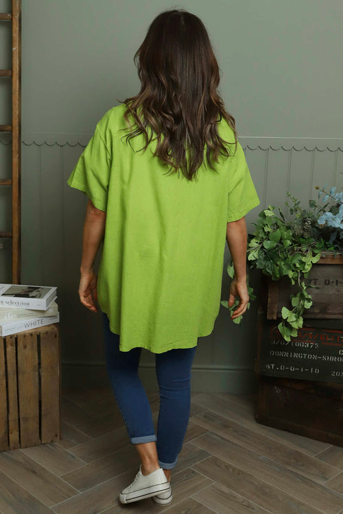 Lily Linen Shirt Olive - Image 5