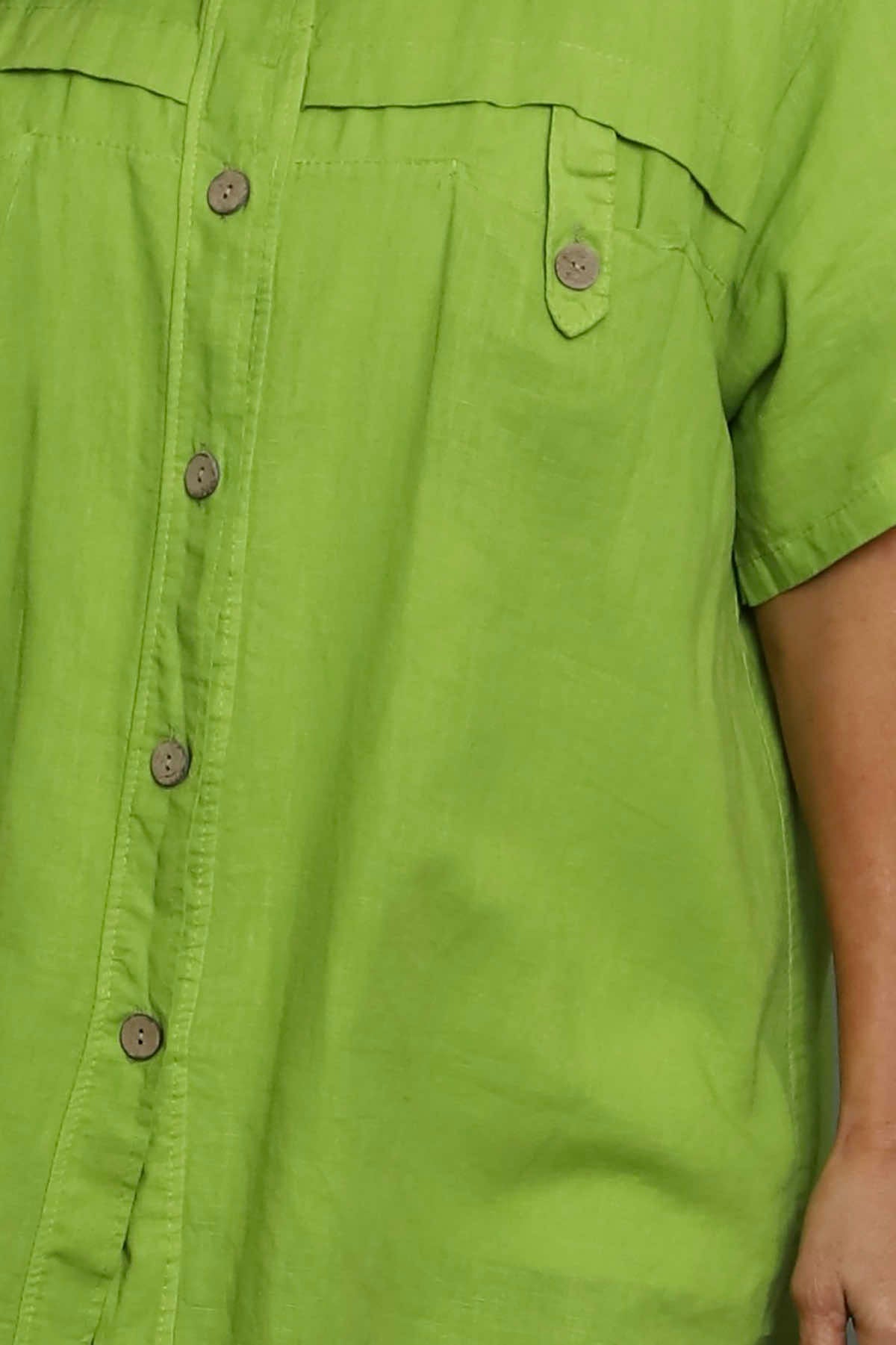 Lily Linen Shirt Olive