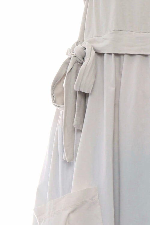 Mona Pocket Cotton Dress Stone - Image 5
