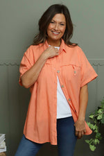 Lily Linen Shirt Orange Orange - Lily Linen Shirt Orange