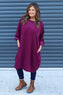 Deborah Needlecord Dress Burgundy