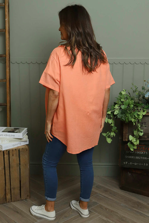 Lily Linen Shirt Orange - Image 5
