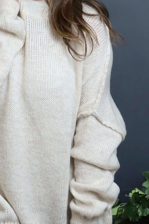 Alessia Knitted Jumper Stone - Image 3