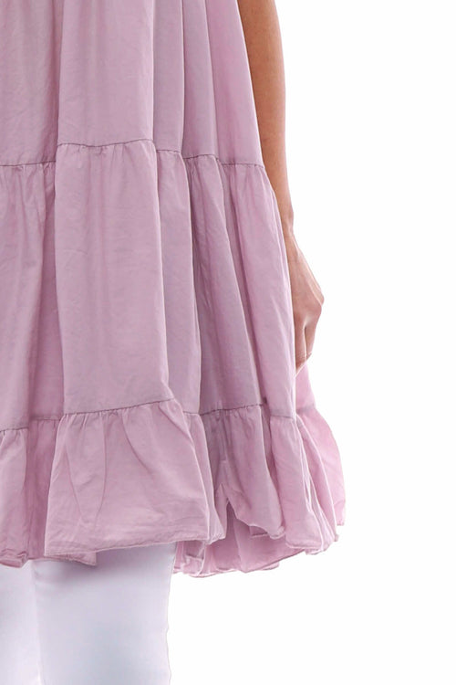 Araminta Tiered Sleeveless Cotton Dress Pink - Image 5