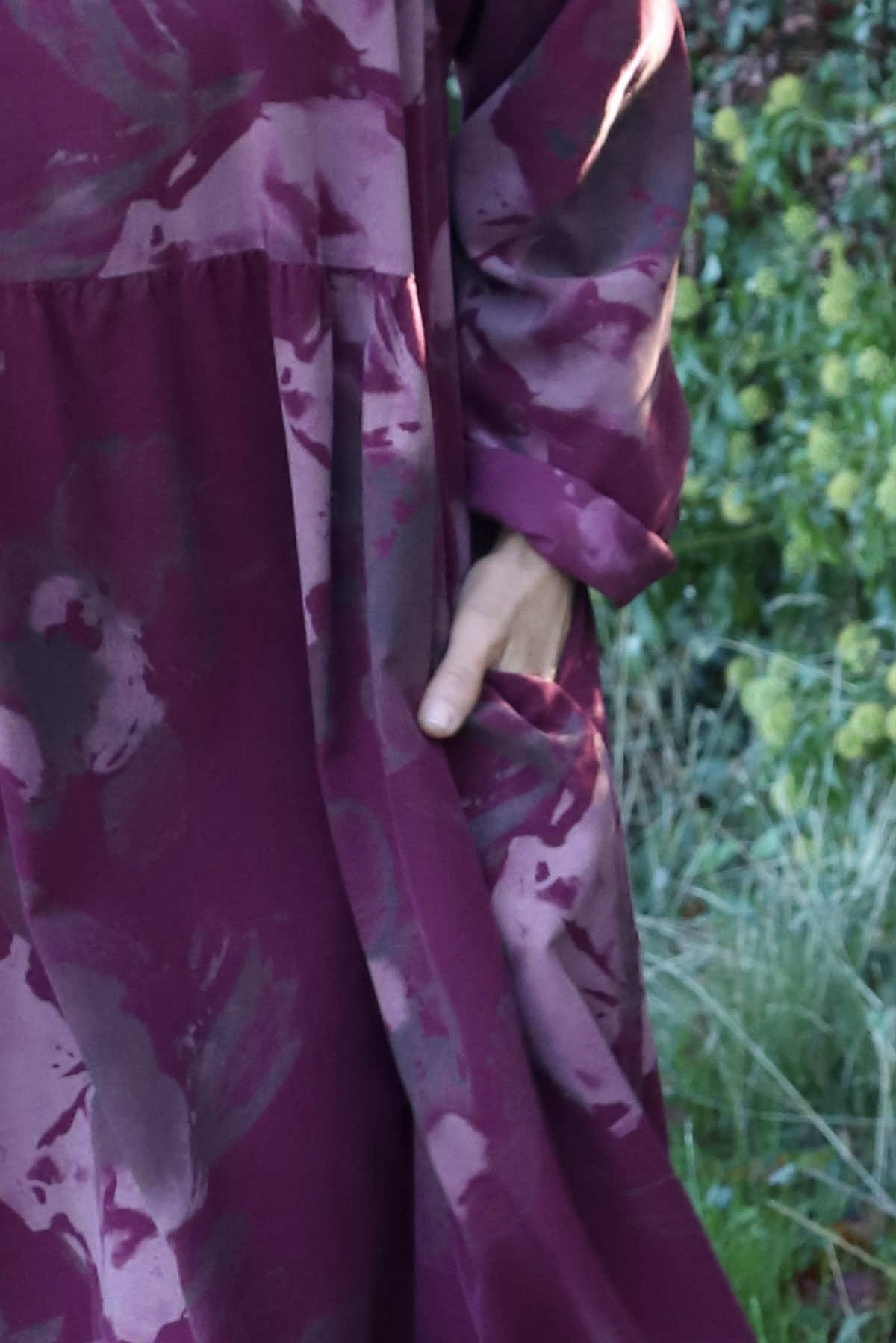 Sheena Print Needlecord Dress Wine