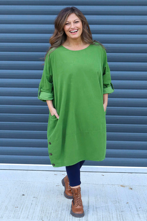 Deborah Needlecord Dress Green