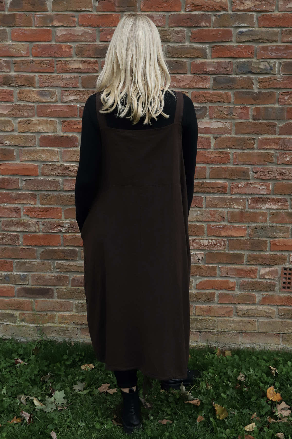 Adina Linen Pinafore Dress Cocoa