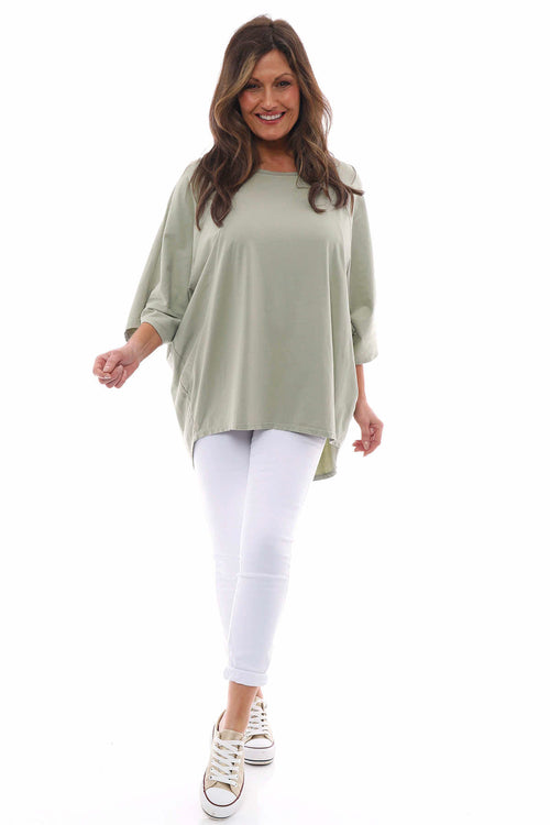 Catrin Cotton Top Sage Green - Image 1