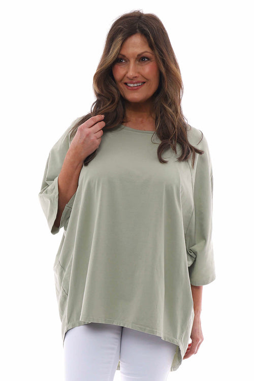 Catrin Cotton Top Sage Green - Image 2