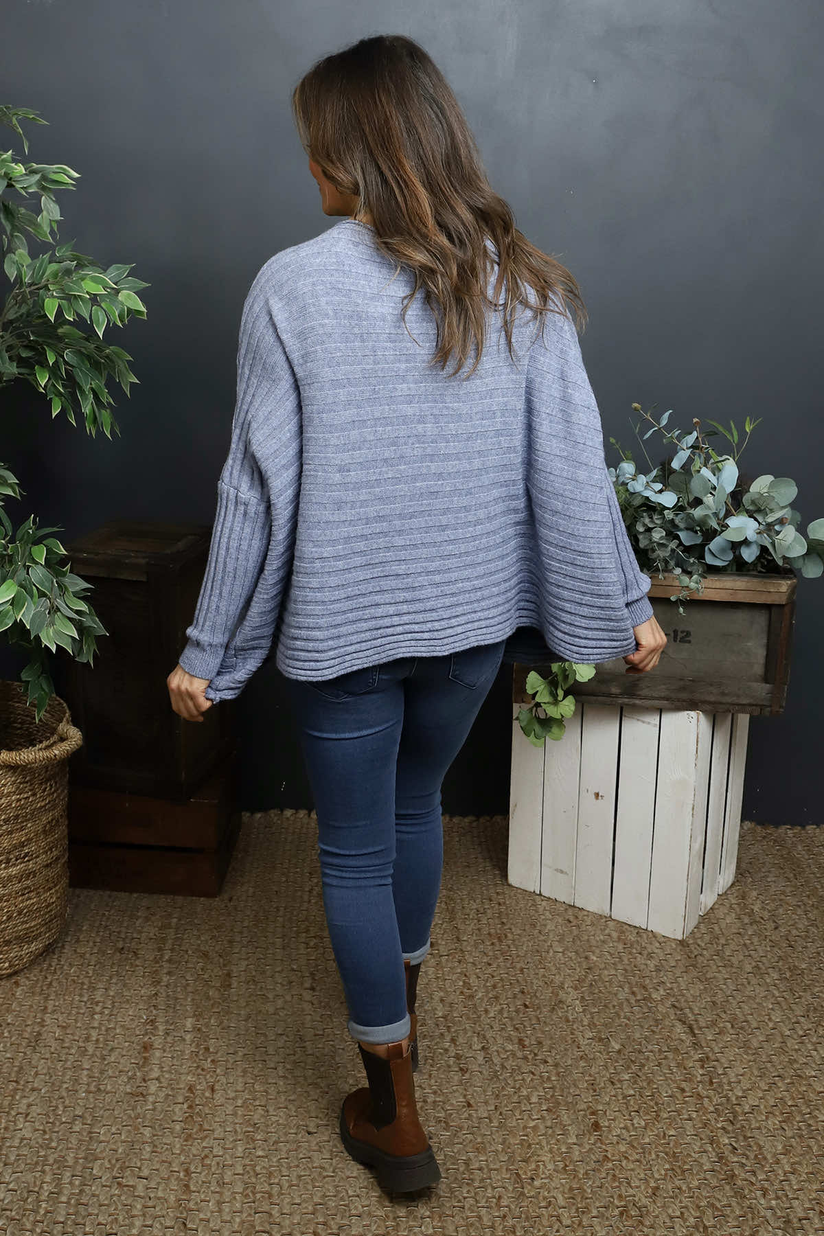 Katalia Pocket Knitted Jumper Blue