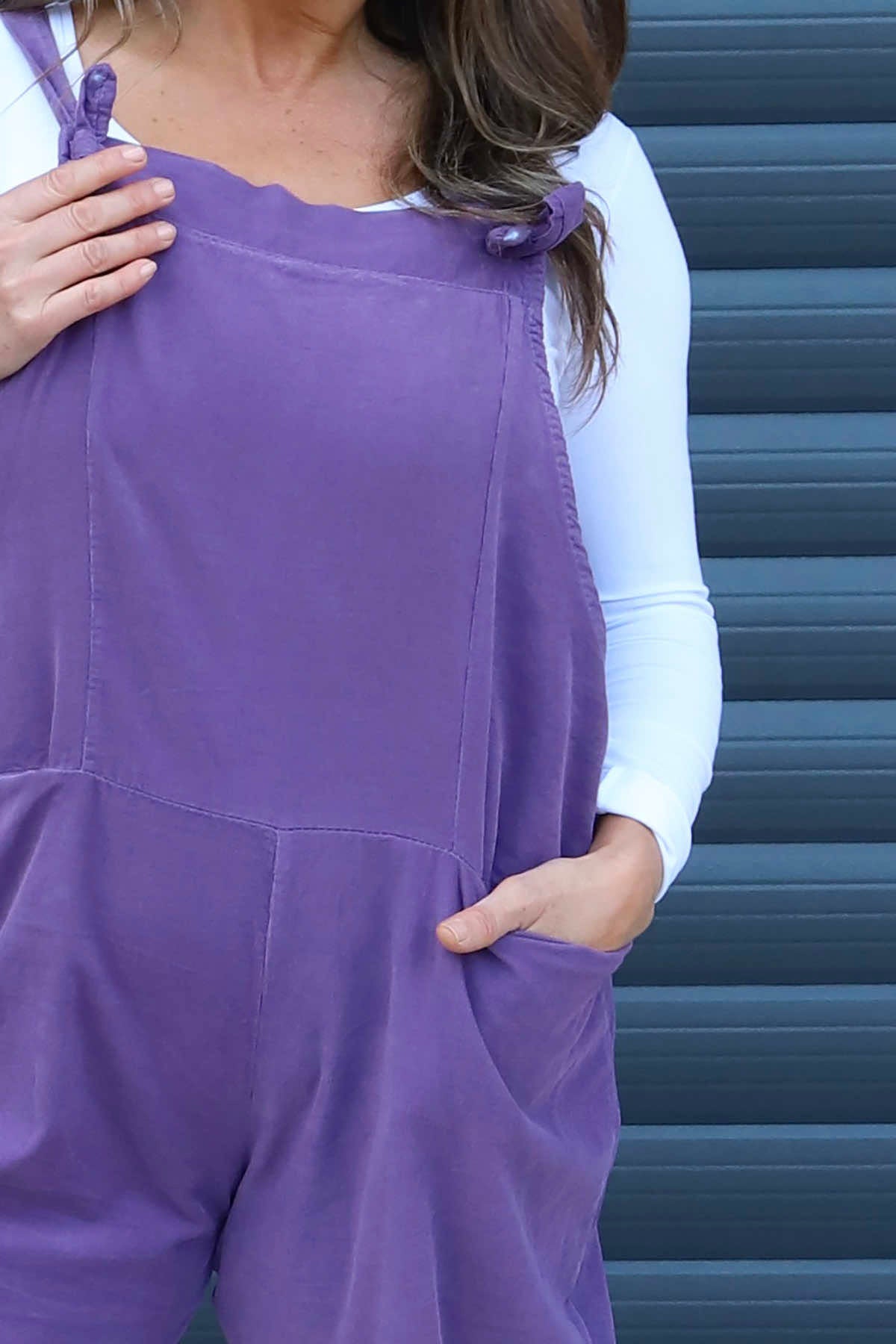 Pabo Needlecord Dungarees Purple