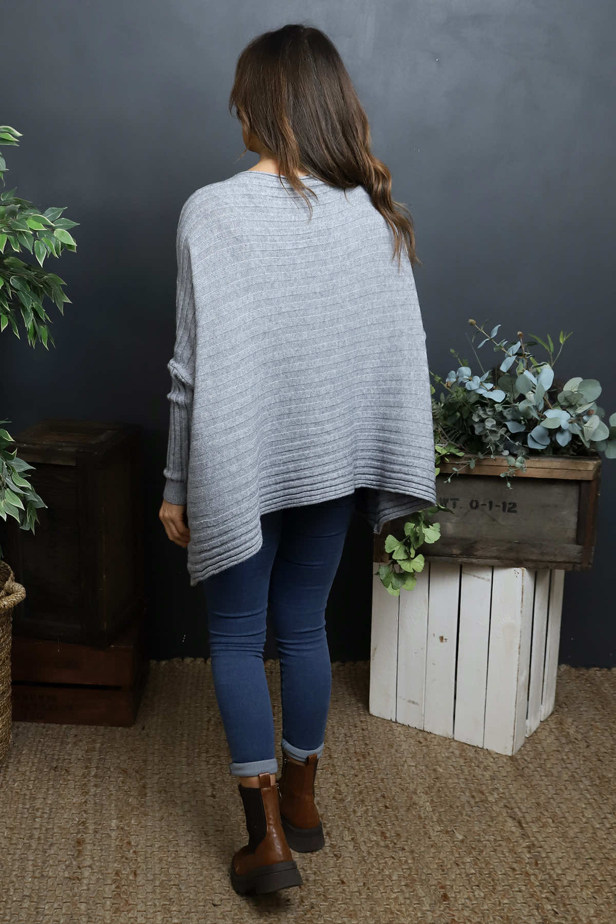 Katalia Pocket Knitted Jumper Mid Grey