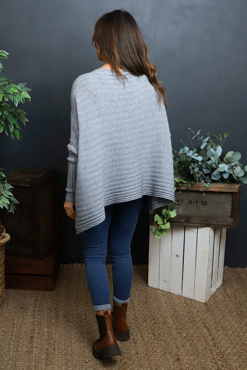 Katalia Pocket Knitted Jumper Mid Grey - Image 4