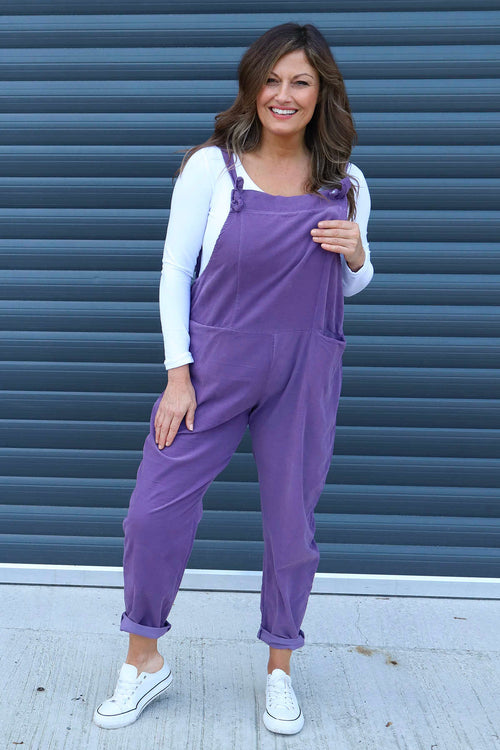 Pabo Needlecord Dungarees Purple - Image 3