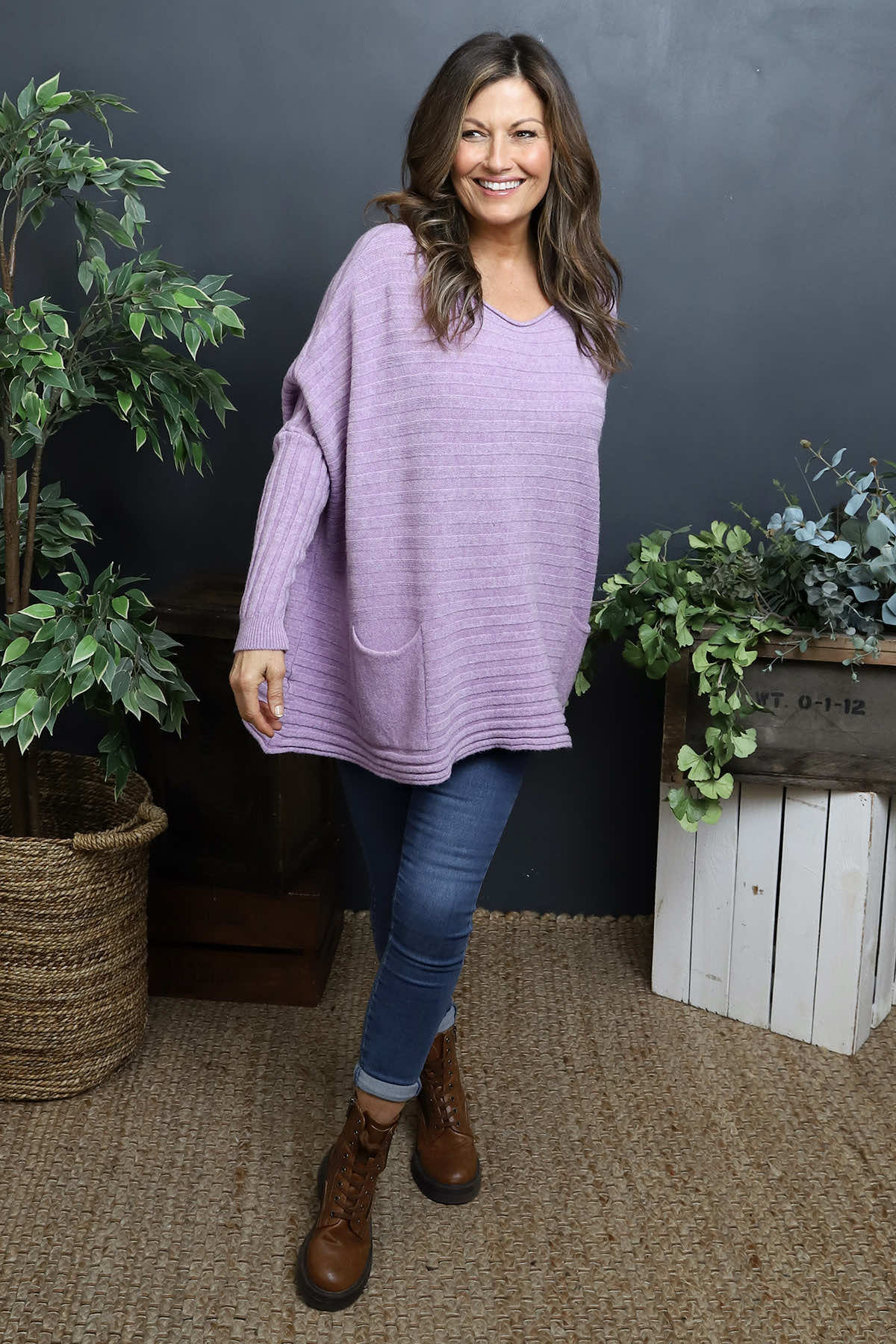 Katalia Pocket Knitted Jumper Lilac