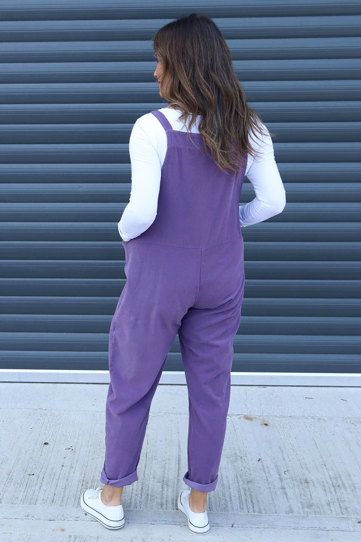 Pabo Needlecord Dungarees Purple