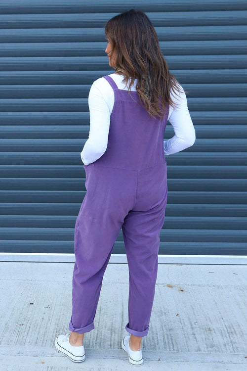 Pabo Needlecord Dungarees Purple - Image 4