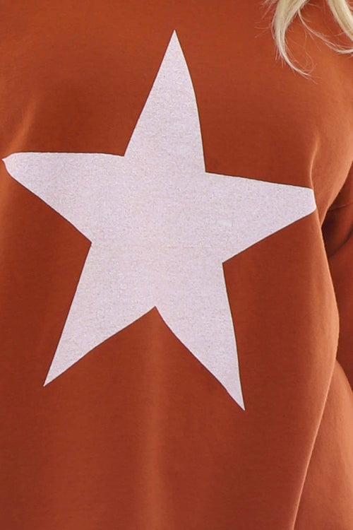 Sports Sweat Star Top Burnt Orange - Image 5