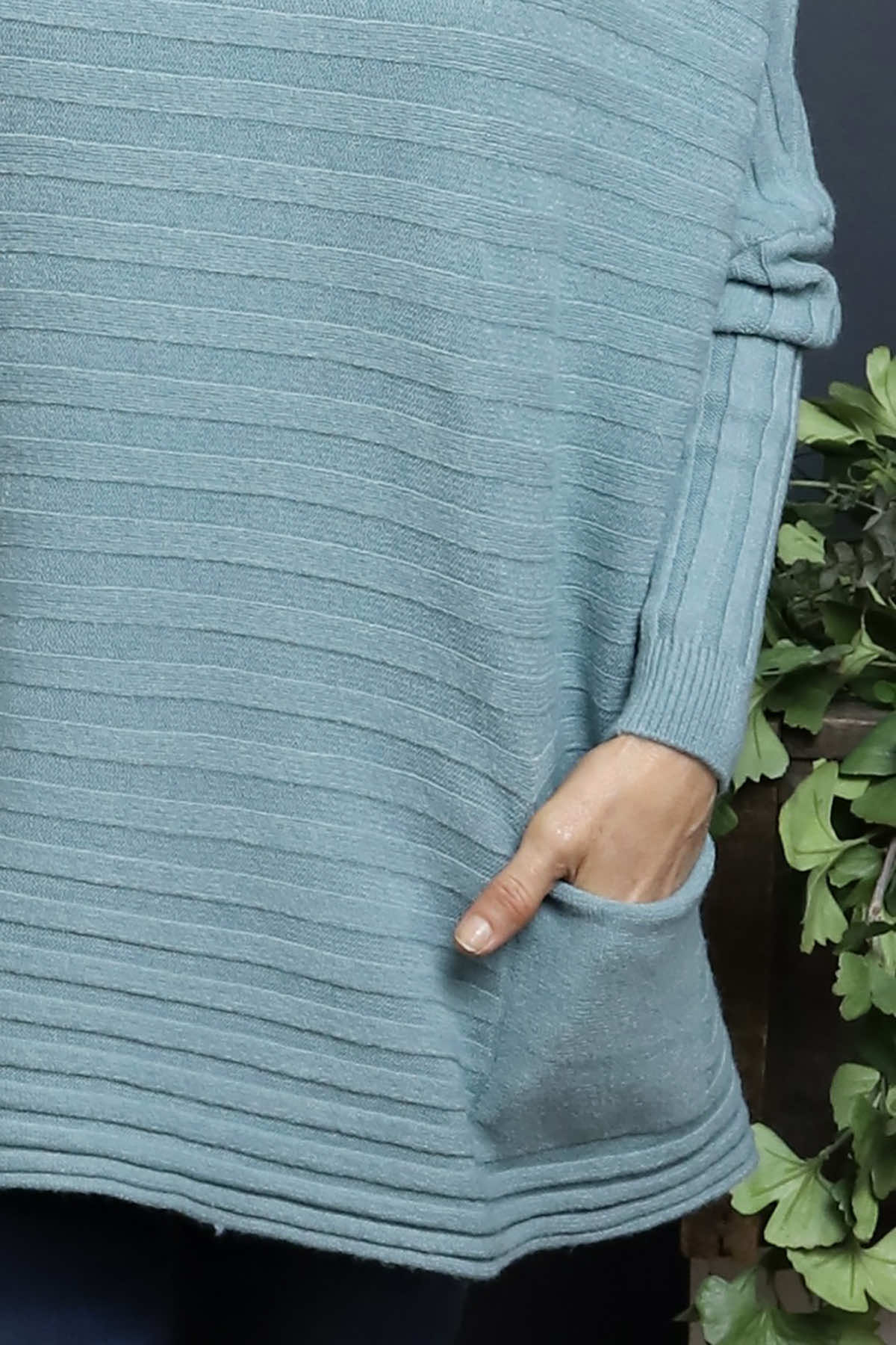 Katalia Pocket Knitted Jumper Sage Green