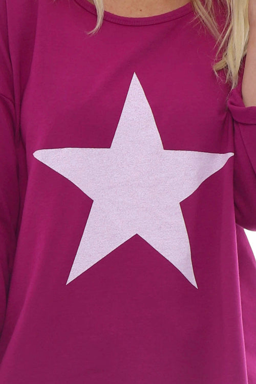 Sports Sweat Star Top Berry - Image 5