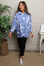 Beryl Print Cowl Neck Cotton Top Powder Blue