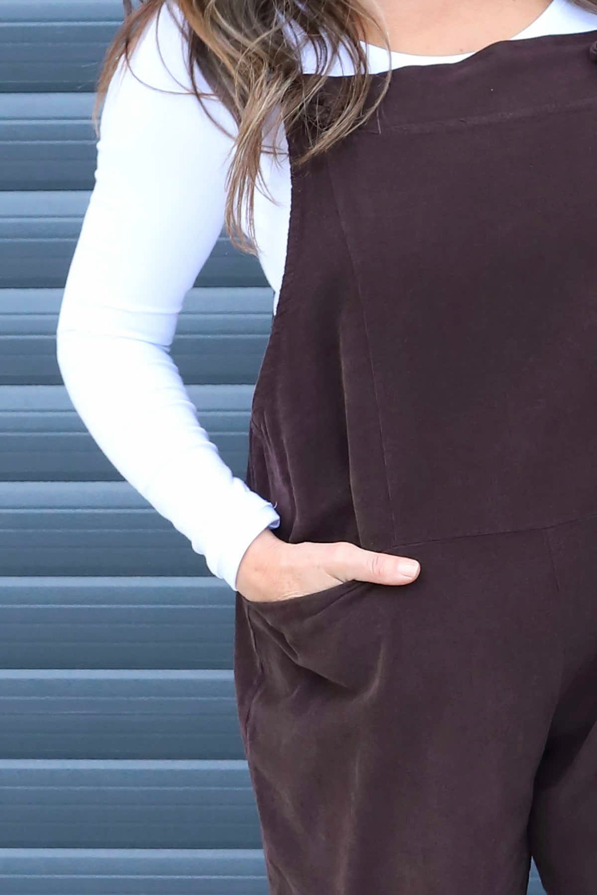 Pabo Needlecord Dungarees Cocoa