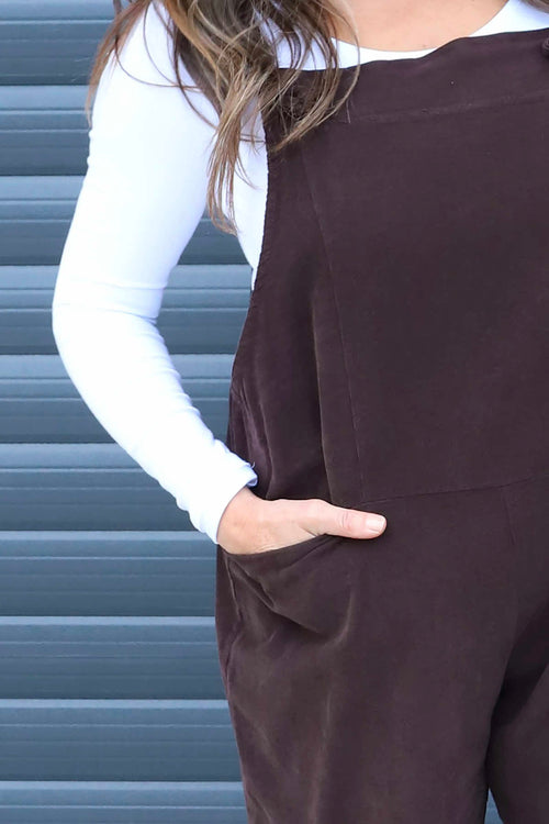 Pabo Needlecord Dungarees Cocoa - Image 3