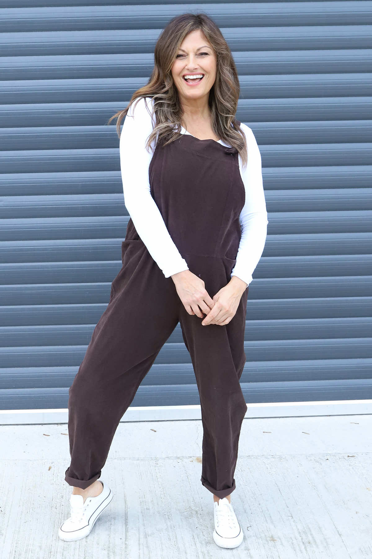 Pabo Needlecord Dungarees Cocoa