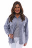 Avani Stripe Cotton Shirt Blue Grey
