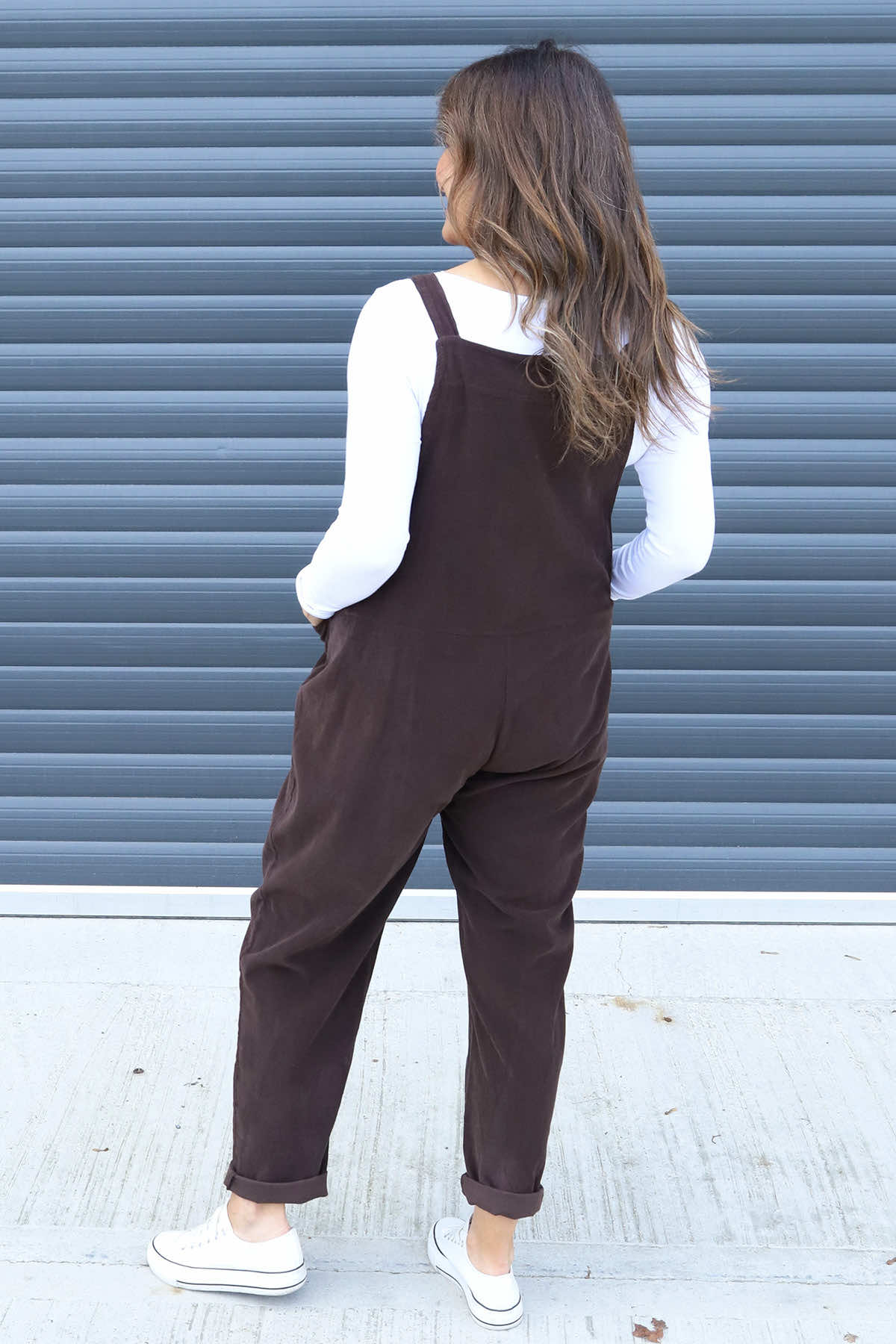 Pabo Needlecord Dungarees Cocoa