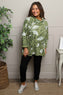 Beryl Print Cowl Neck Cotton Top Green