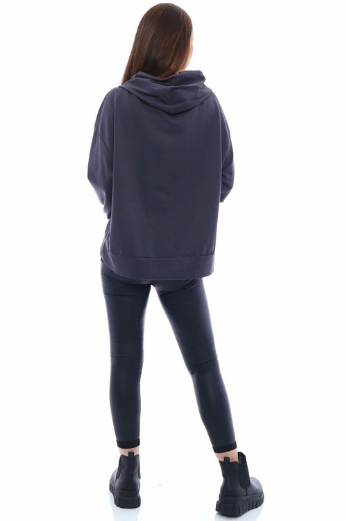 Martha Love Cotton Hooded Top Charcoal - Image 5