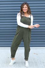 Pabo Needlecord Dungarees Khaki Khaki - Pabo Needlecord Dungarees Khaki