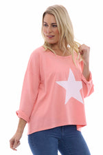Sports Sweat Star Top Coral Coral - Sports Sweat Star Top Coral