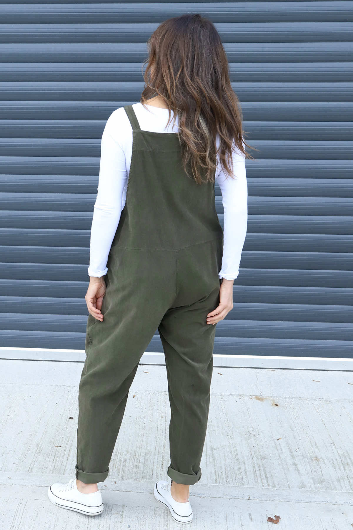 Pabo Needlecord Dungarees Khaki