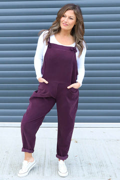 Pabo Needlecord Dungarees Burgundy