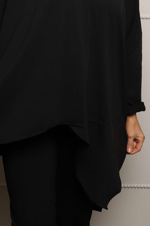 Jodie Dip Side Cotton Top Black - Image 3