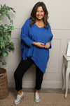 Jodie Dip Side Cotton Top Cobalt