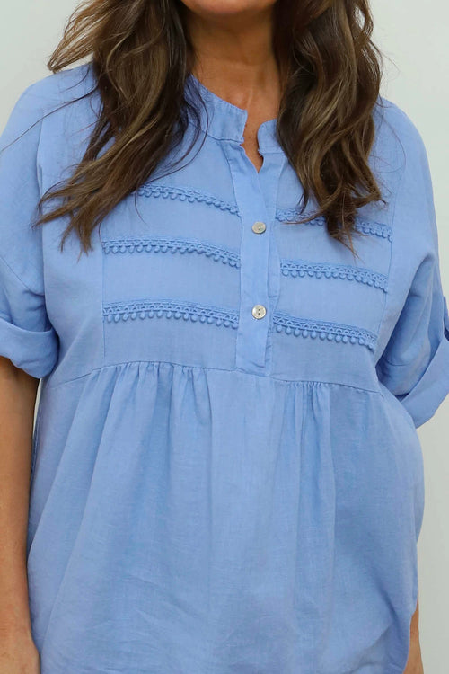 Arlette Linen Top Powder Blue - Image 3