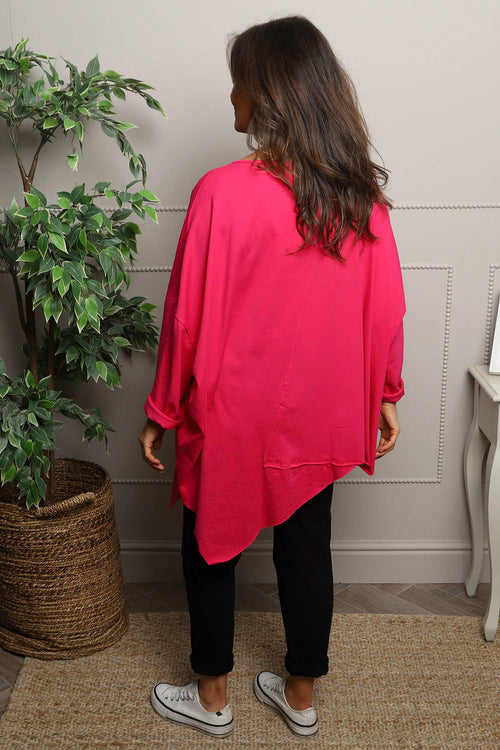 Jodie Dip Side Cotton Top Fuchsia - Image 4