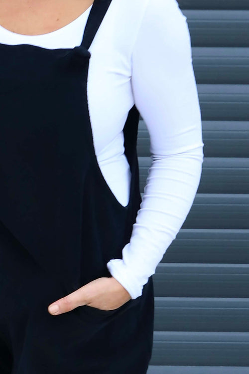 Pabo Needlecord Dungarees Black - Image 3