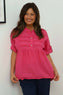 Arlette Linen Top Fuchsia
