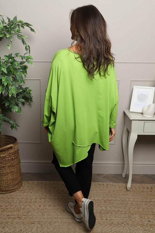 Jodie Dip Side Cotton Top Lime - Image 4