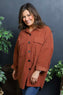 Justina Needlecord Shirt Burnt Orange