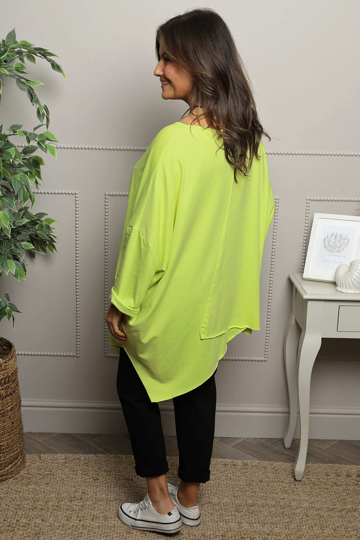 Jodie Dip Side Cotton Top Yellow