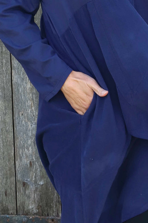 Arden Needlecord Dress Navy - Image 3