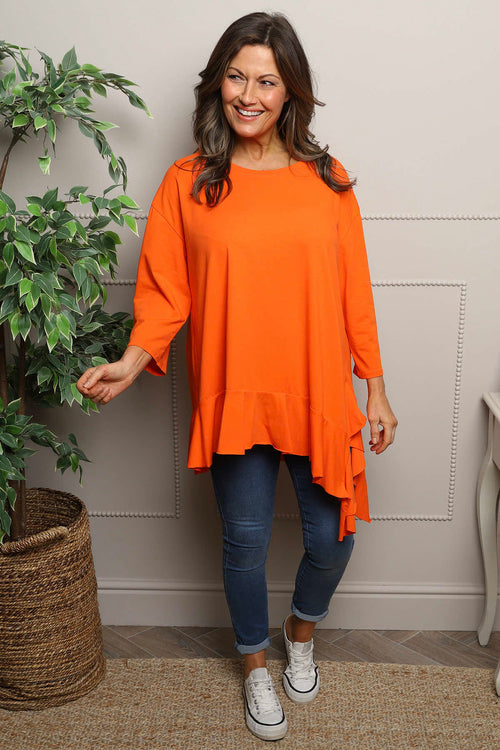 Carey Frill Cotton Top Orange - Image 2