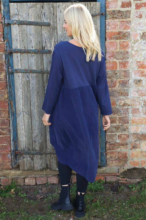 Arden Needlecord Dress Navy - Image 4